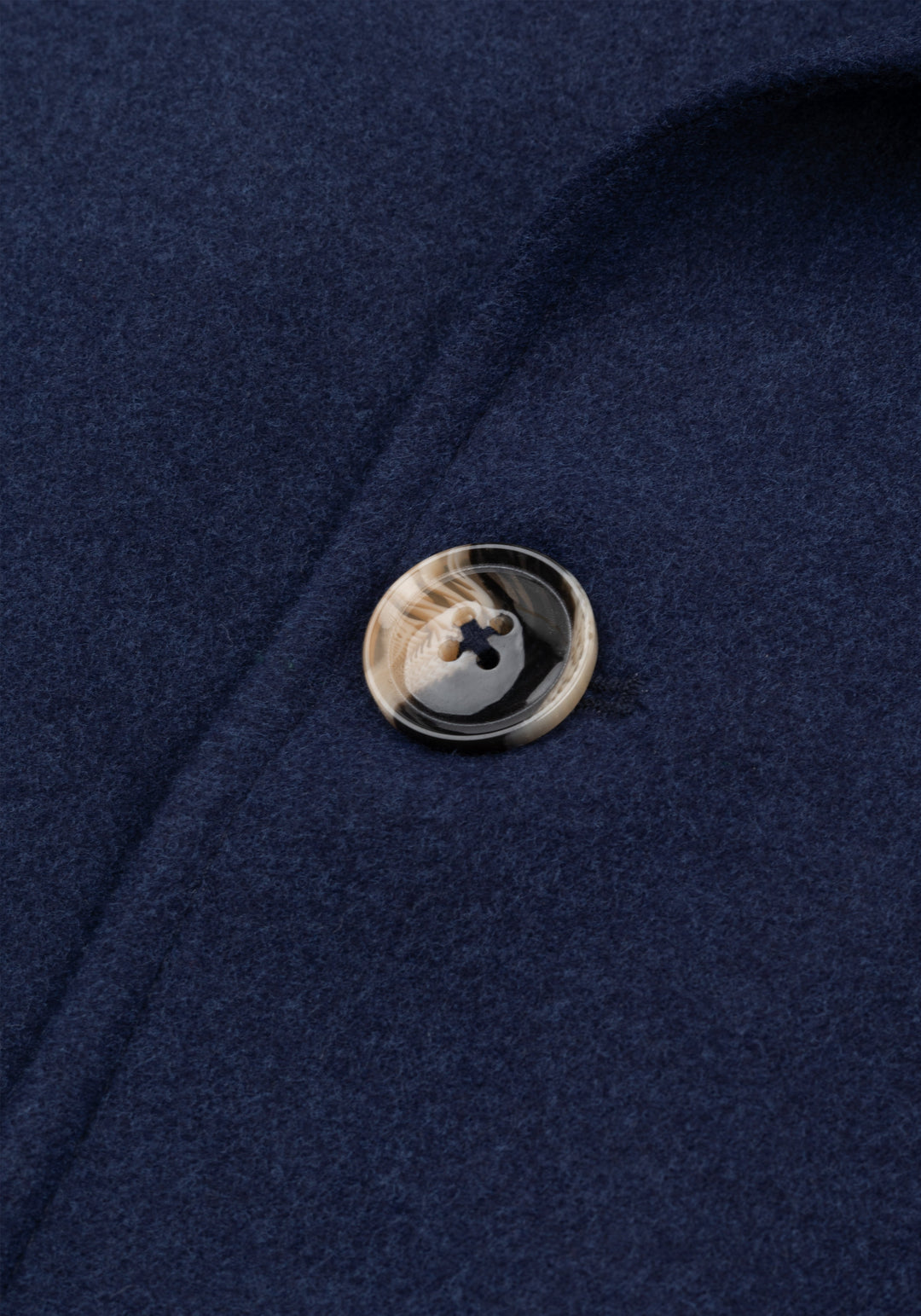 Marine Blue Double-Breasted Poly Coat