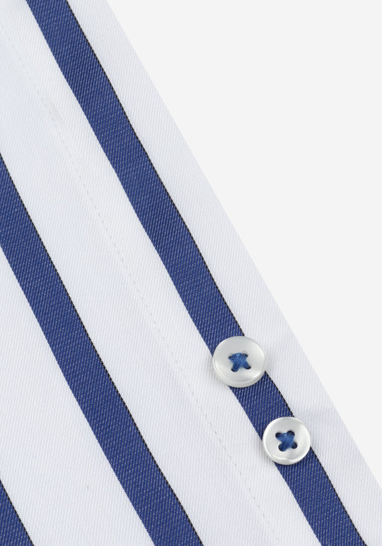 Imperial Blue Stripe Signature Twill Shirt
