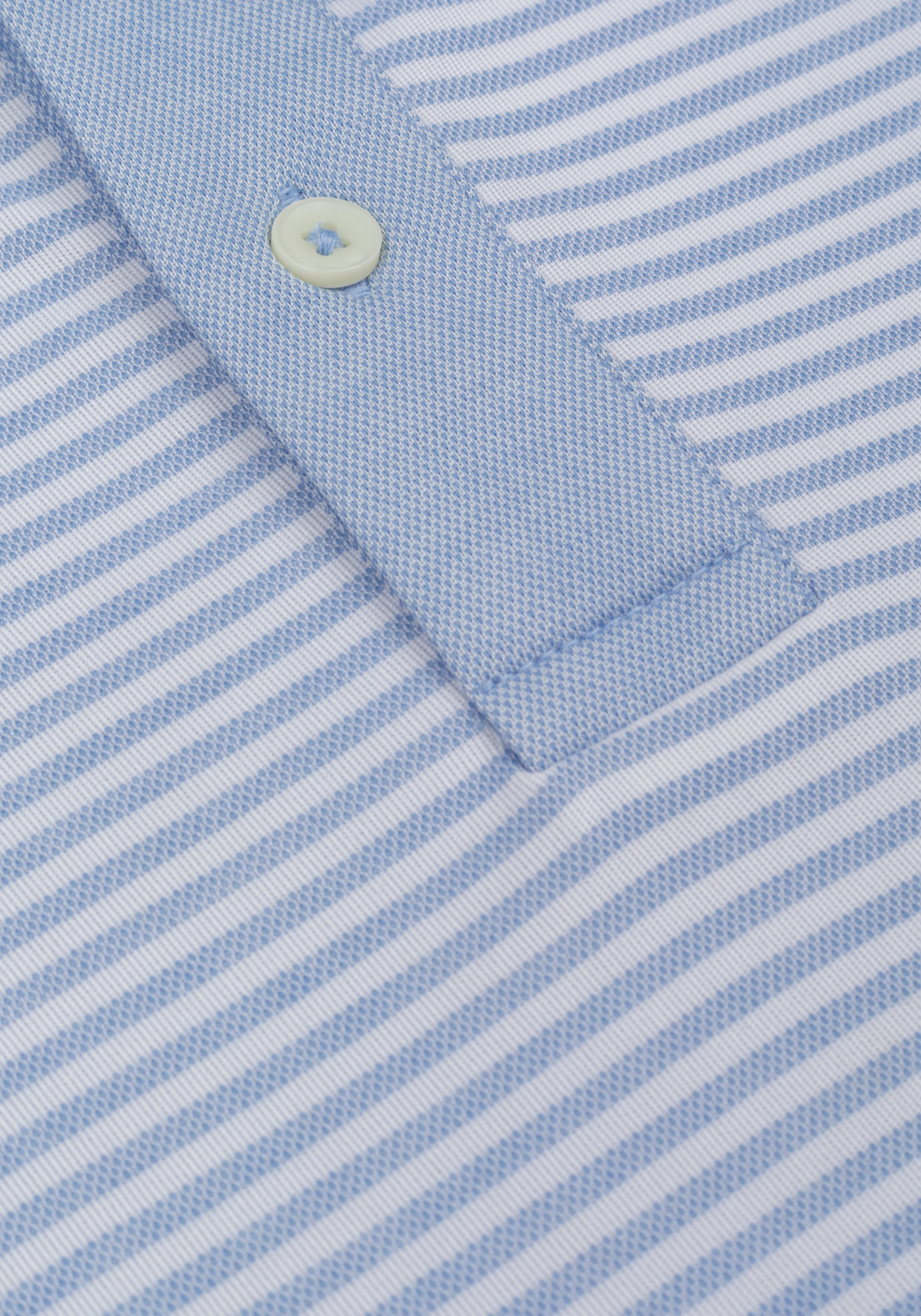 Breeze Blue Stripe Cotton Polo Shirt