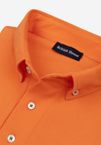 Metallic Orange Cotton Polo Shirt