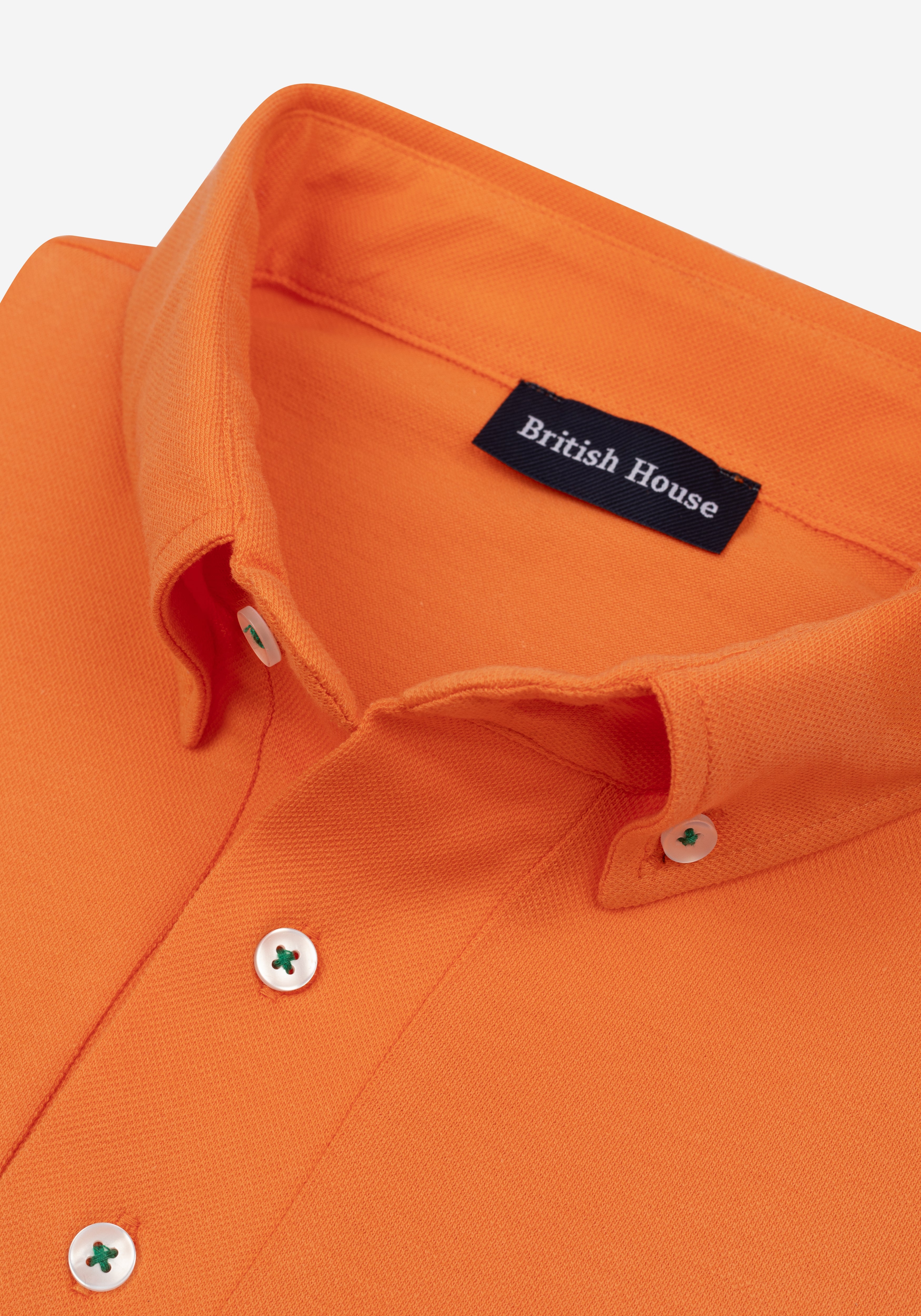 Metallic Orange Cotton Polo Shirt