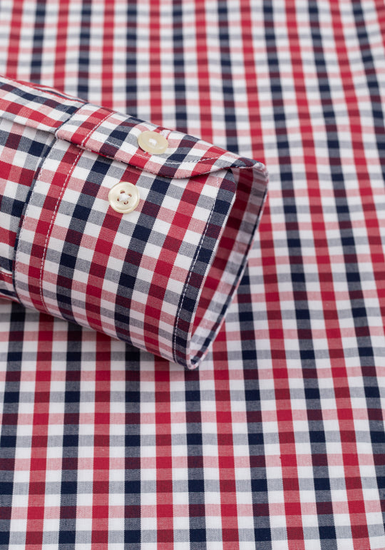 Currant Red Checked Oxford Shirt
