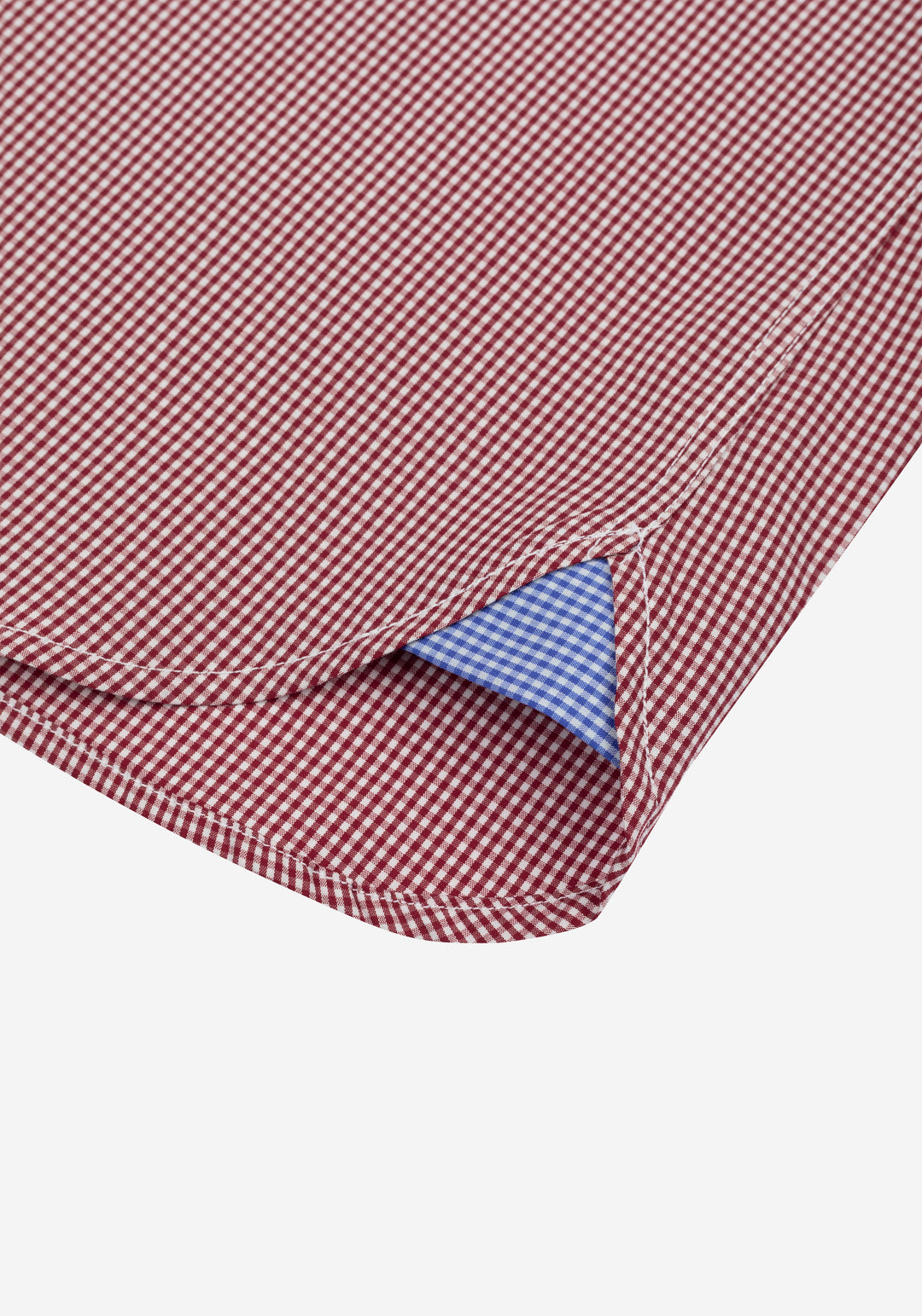 Dark Red Checked Cotton Lycra Shirt