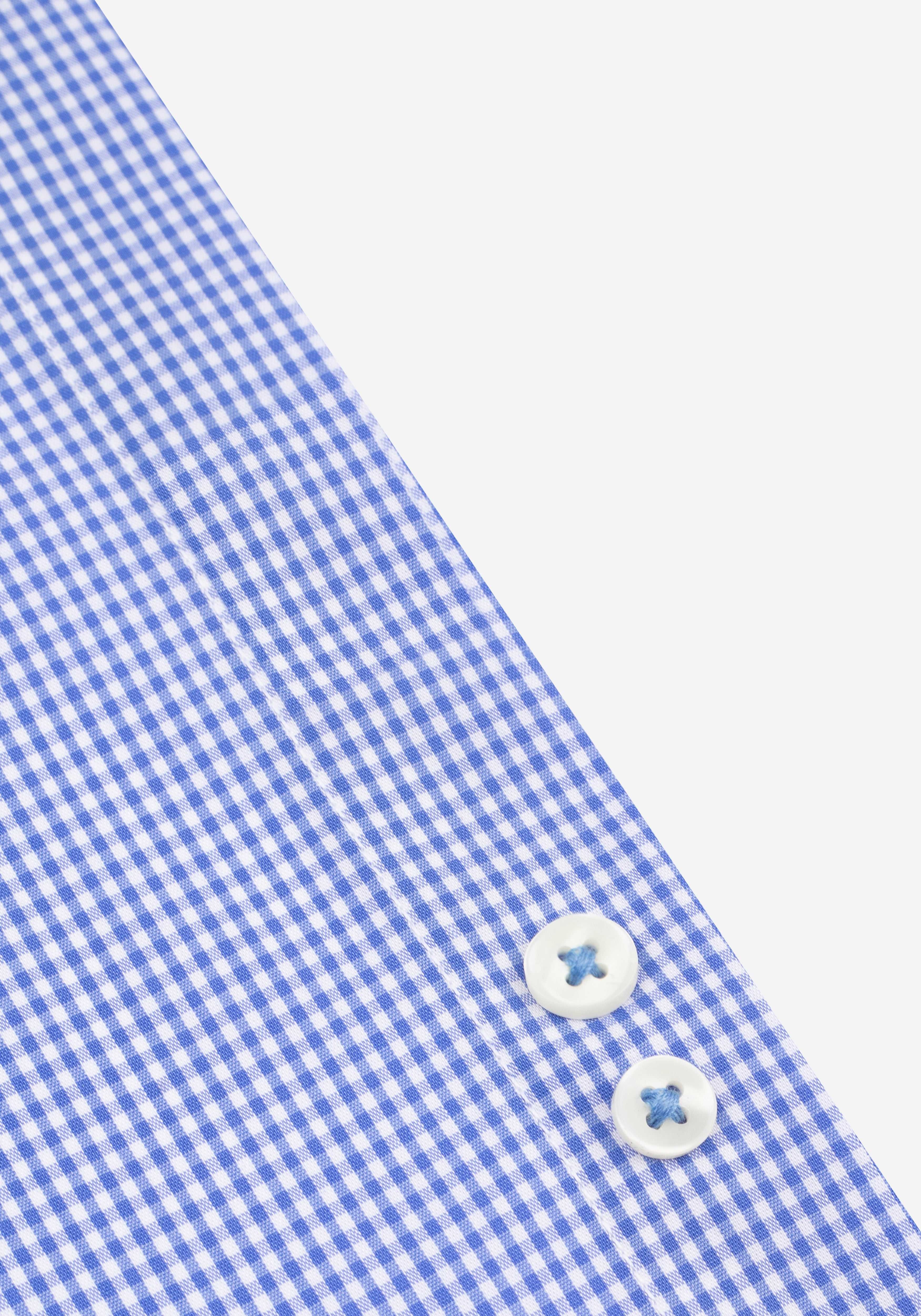 Majesty Blue Checked Cotton Lycra Shirt