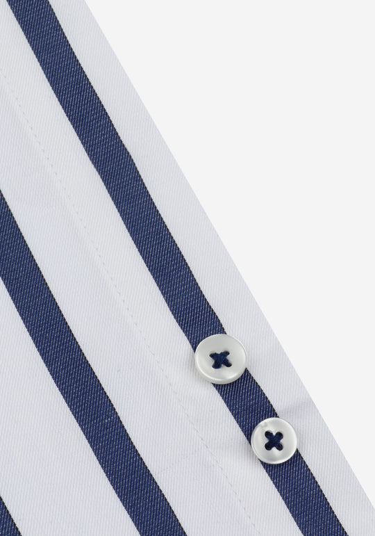 Steel Navy Stripe Signature Twill Shirt