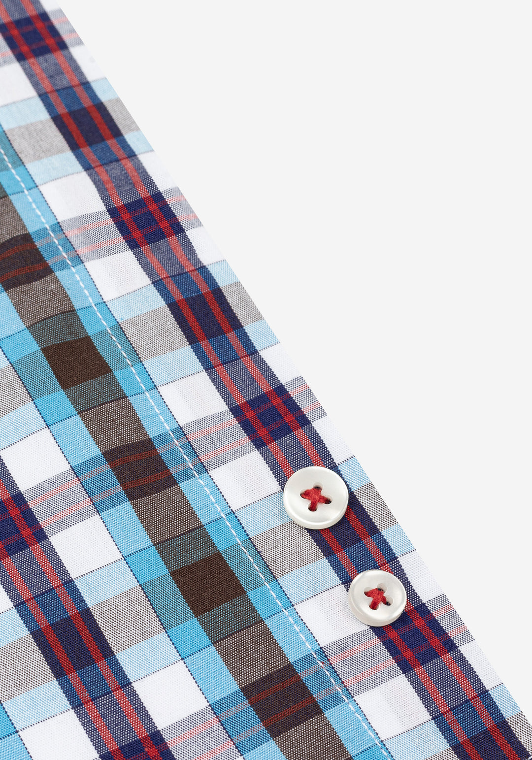 Aqua Blue Checked Poplin Shirt