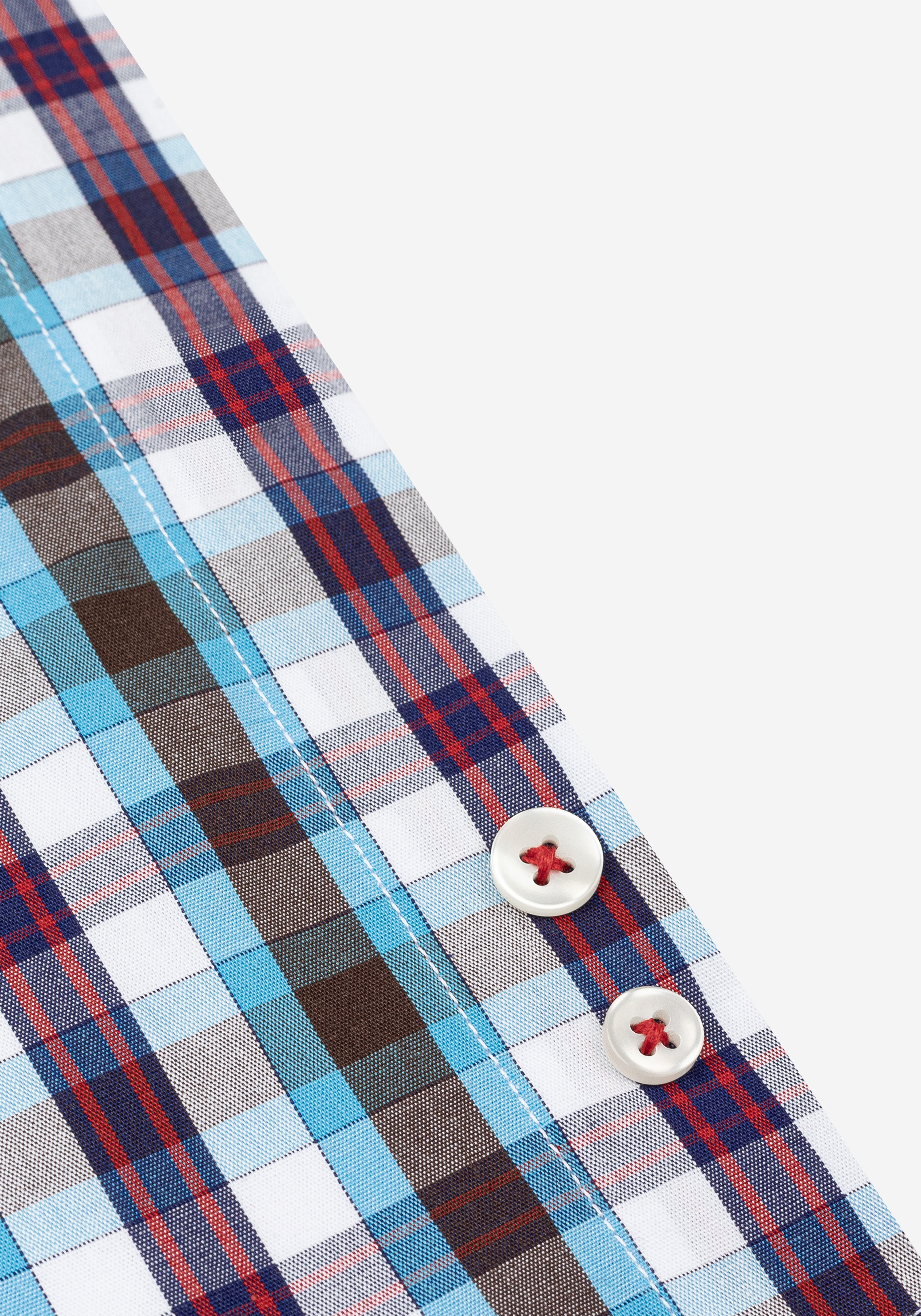 Aqua Blue Checked Poplin Shirt