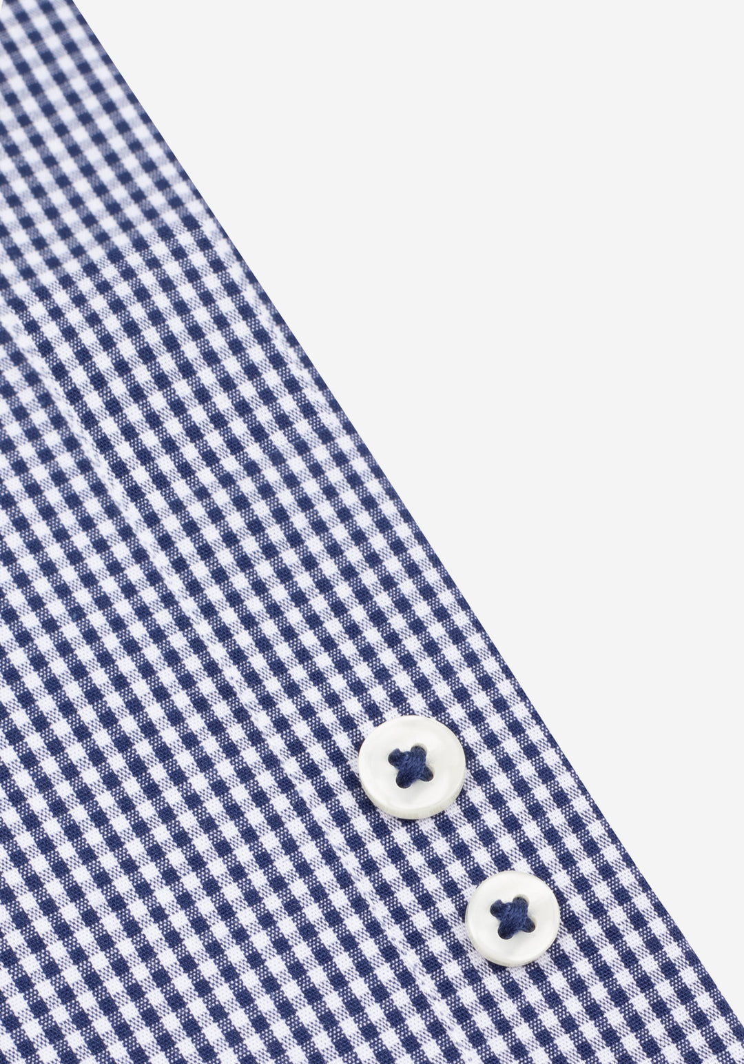Midnight Navy Checked Cotton Lycra Shirt