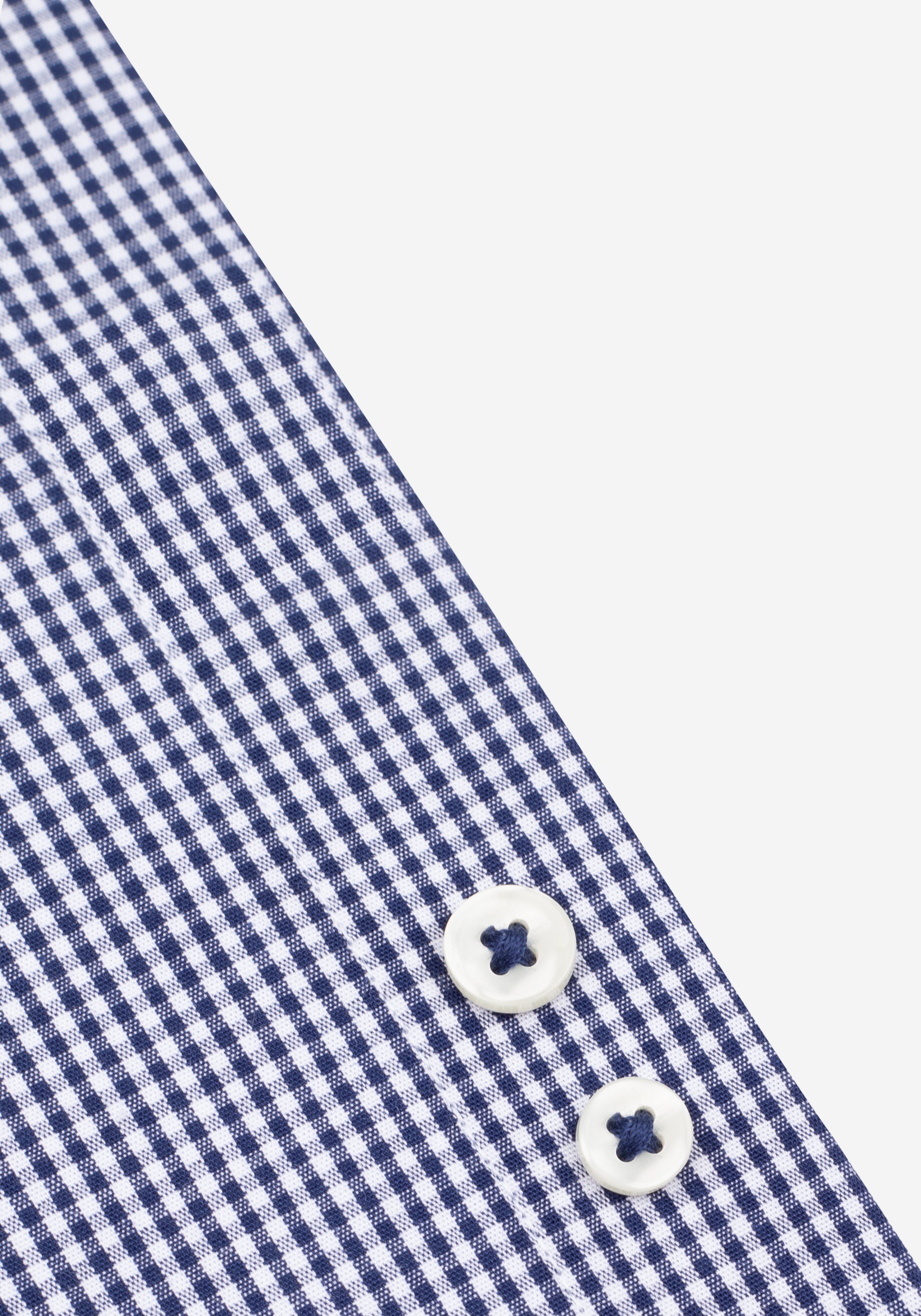 Midnight Navy Checked Cotton Lycra Shirt