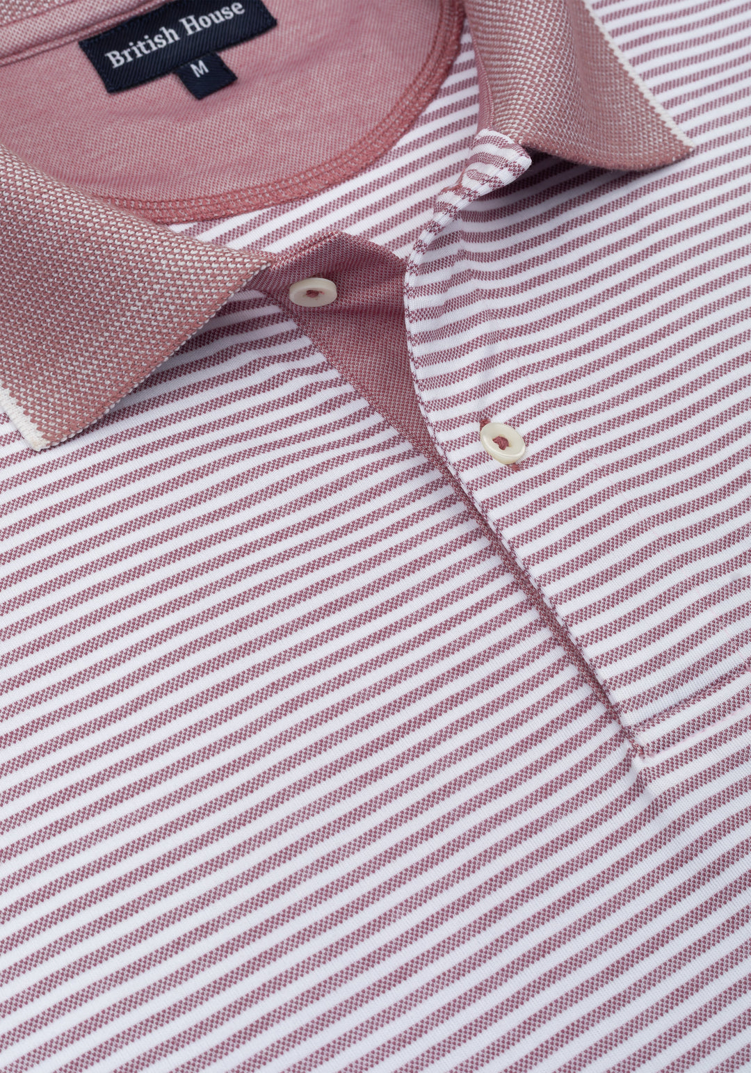 Ash Rose Stripe Cotton Polo Shirt