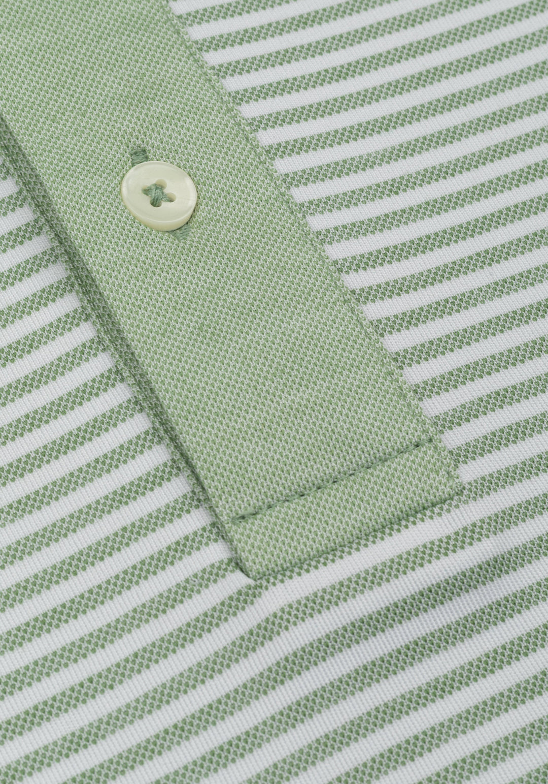 Sage Green Stripe Cotton Polo Shirt