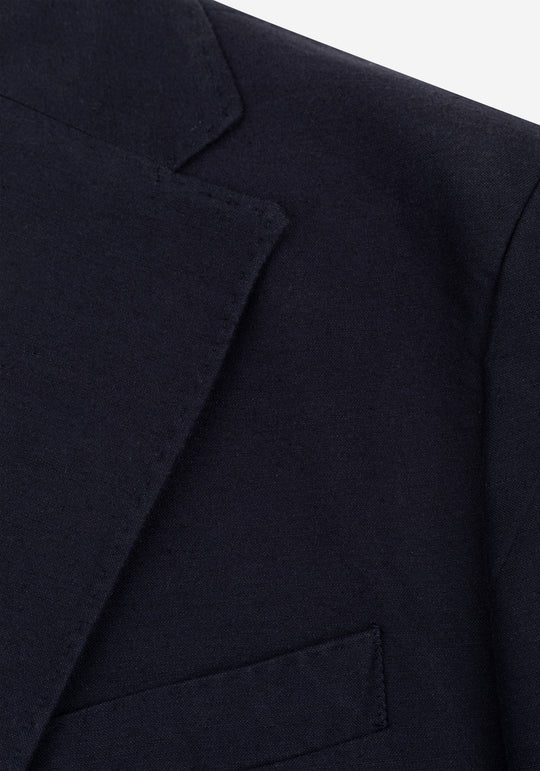 Midnight Navy Linen Blend Blazer