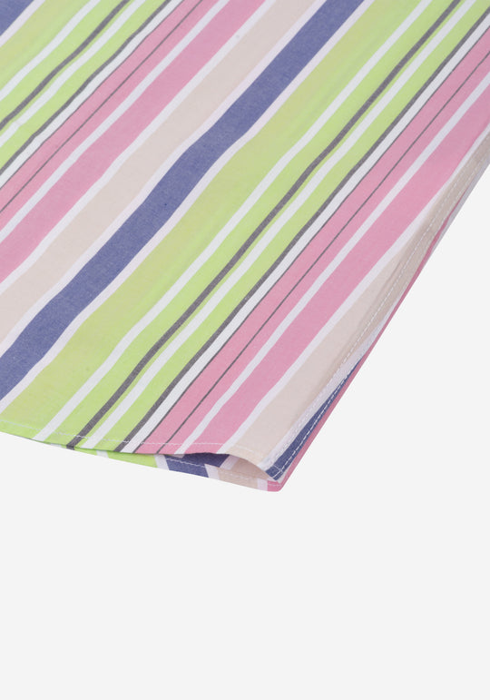 Pastel Parti-Colored Stripe Poplin Shirt