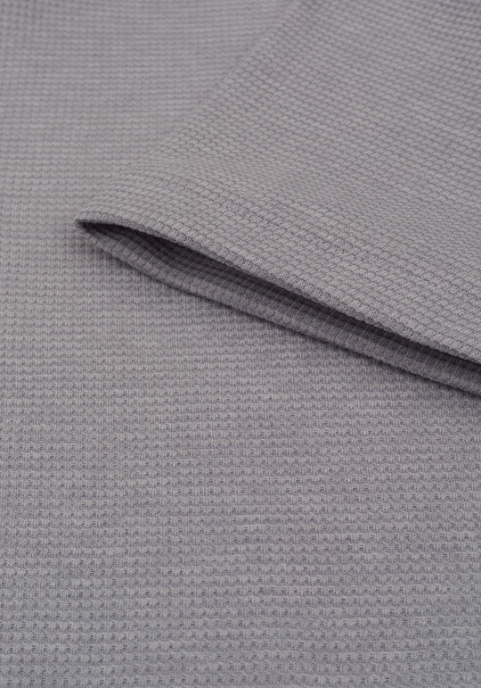 Whisper Grey Waffle Polo Shirt