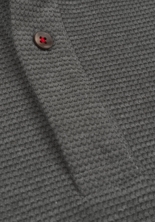 Muted Olive Waffle Polo Shirt