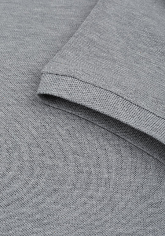 Heather Grey Cotton Polo Shirt