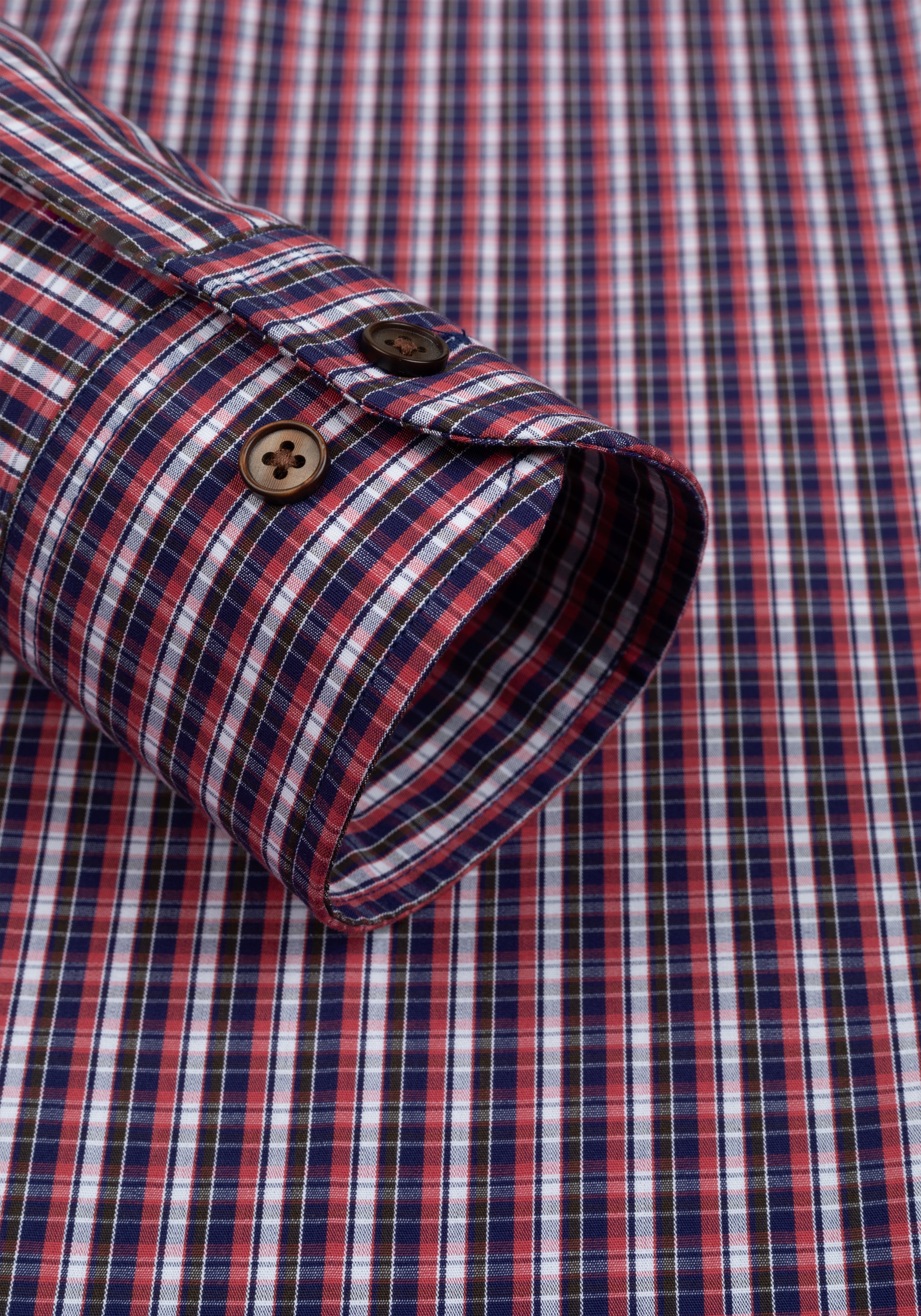 Vintage Navy Red Checked Twill Shirt