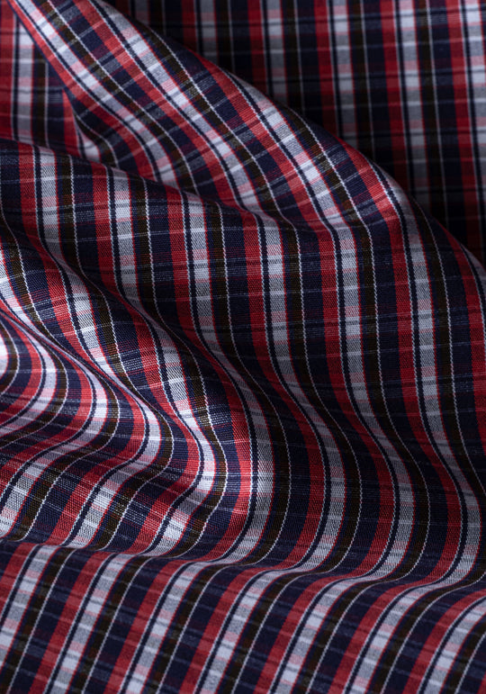 Vintage Navy Red Checked Twill Shirt