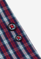 Red Navy Checked Twill Shirt