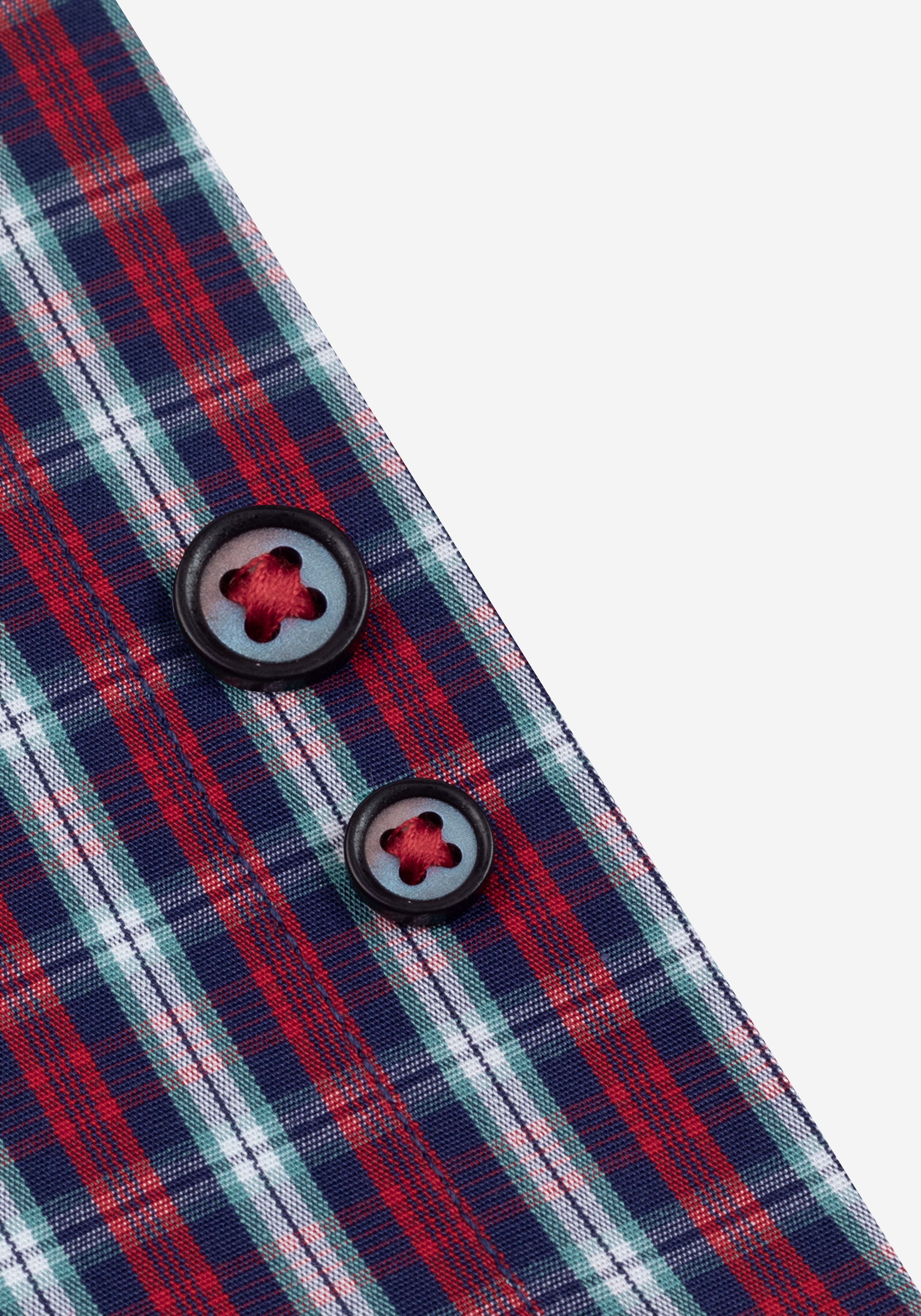 Red Navy Checked Twill Shirt