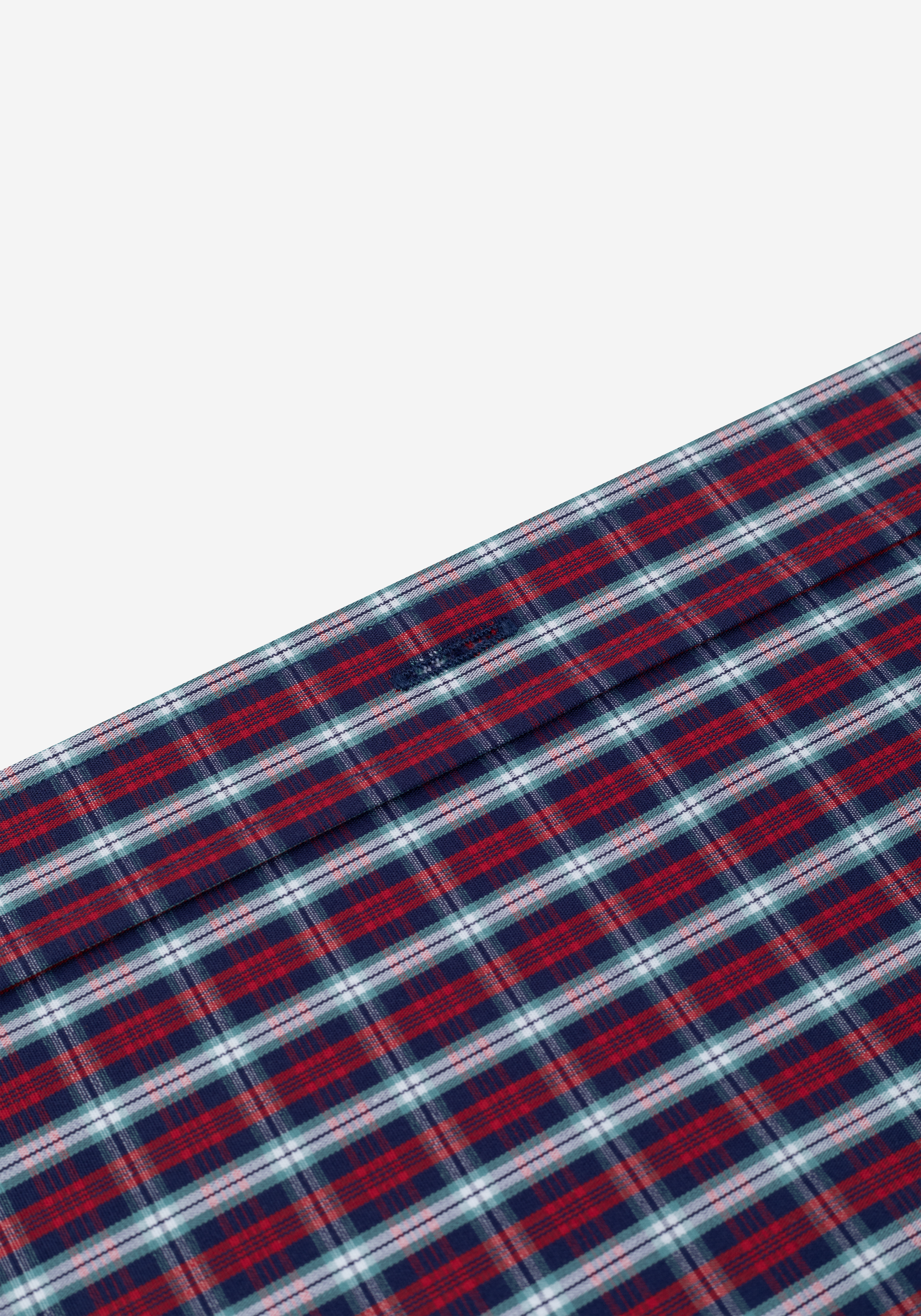 Red Navy Checked Twill Shirt