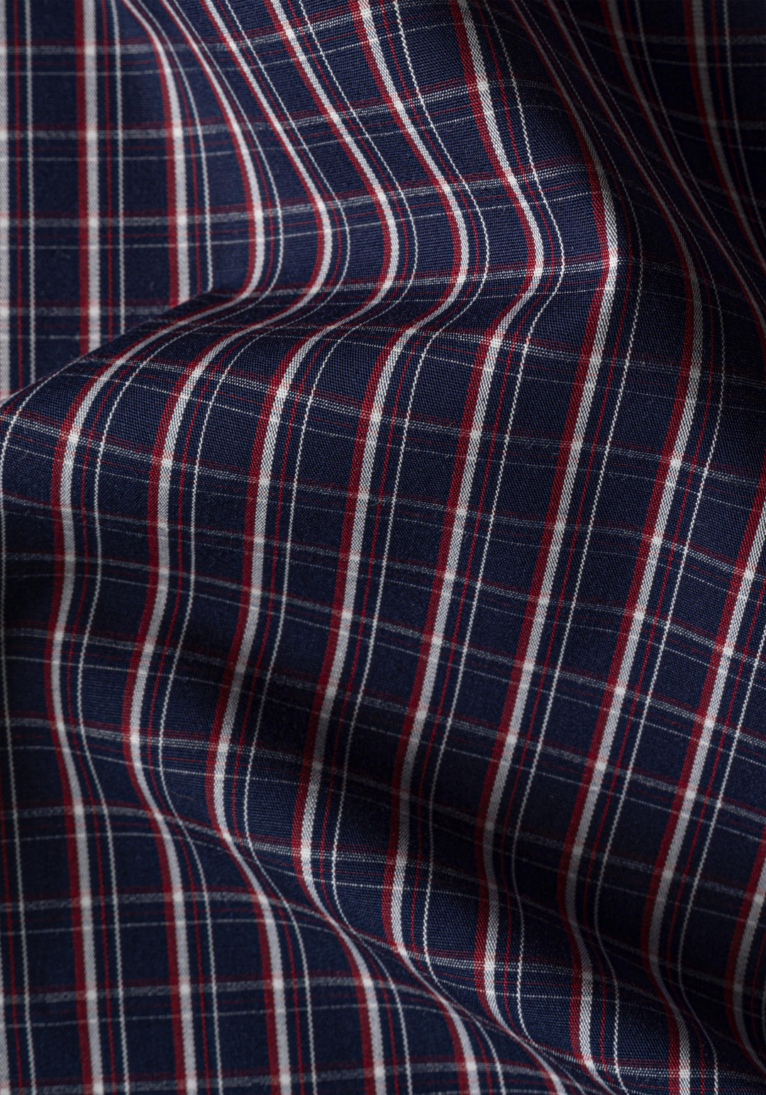 True Navy Red Checked Twill Shirt
