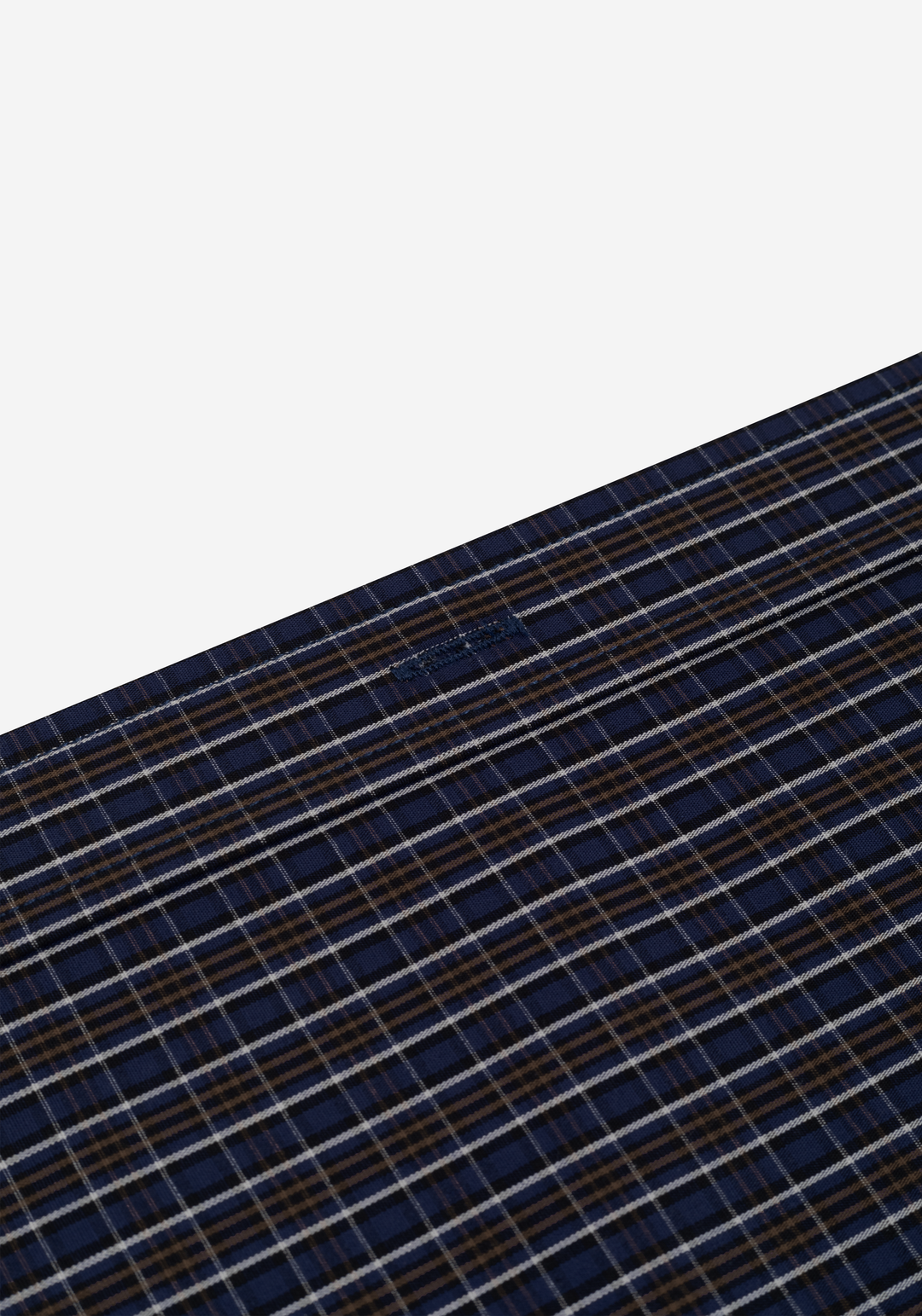 Midnight Navy Brown Checked Twill Shirt