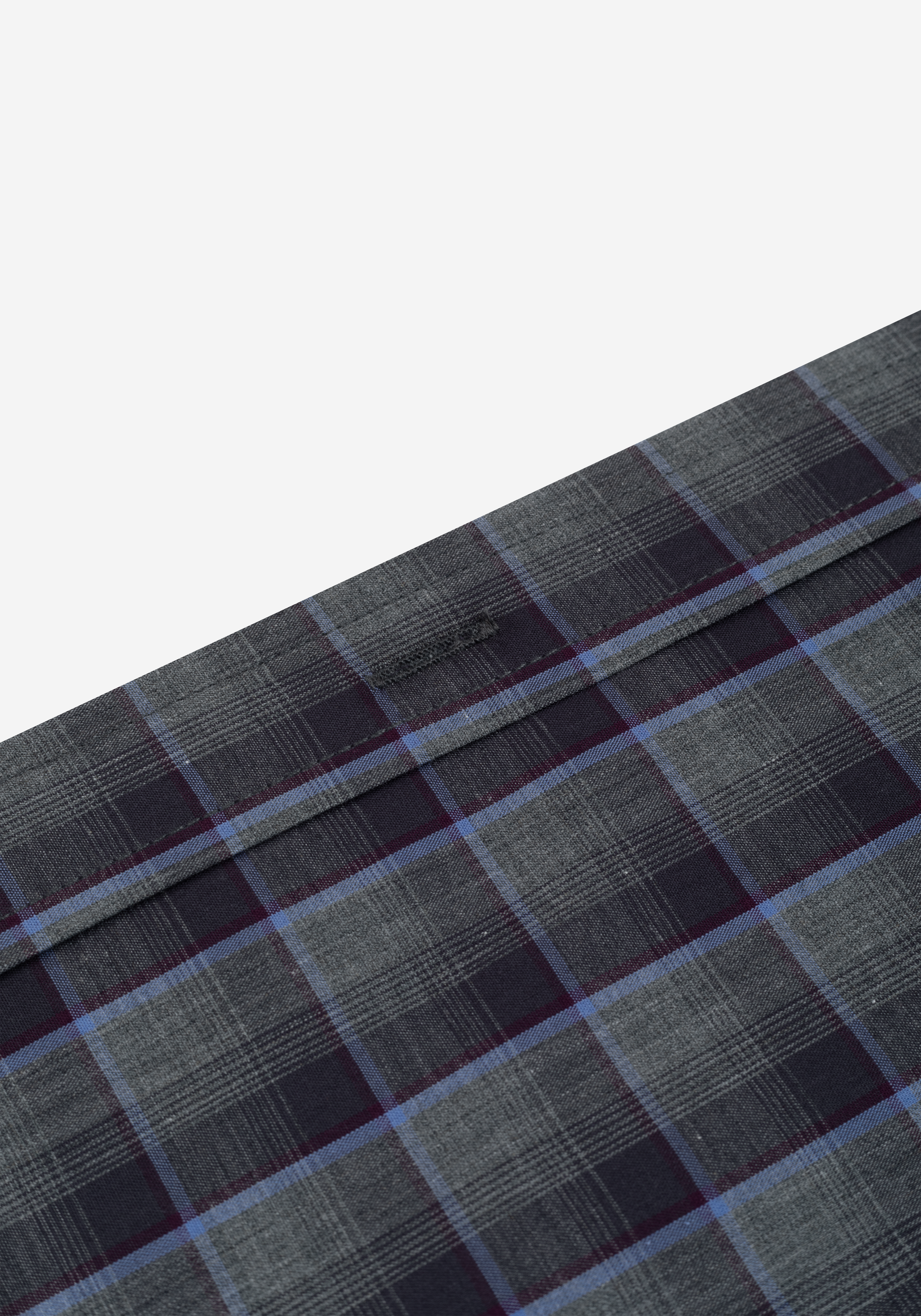 Shadow Grey Navy Checked Twill Shirt