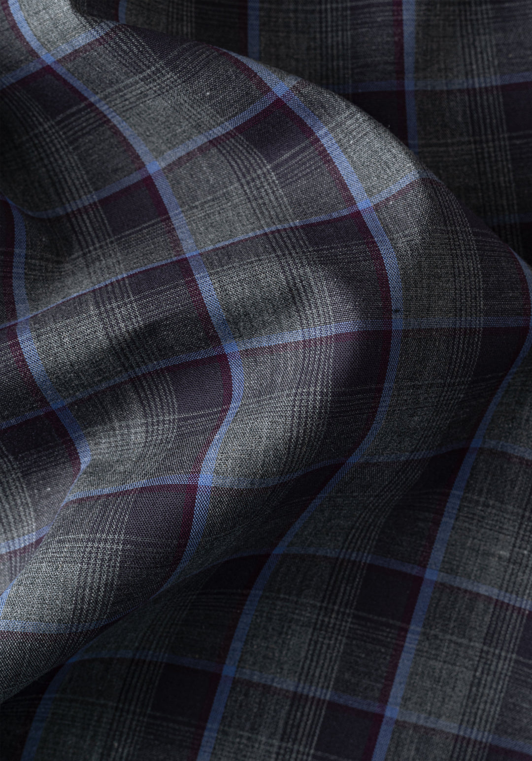 Shadow Grey Navy Checked Twill Shirt