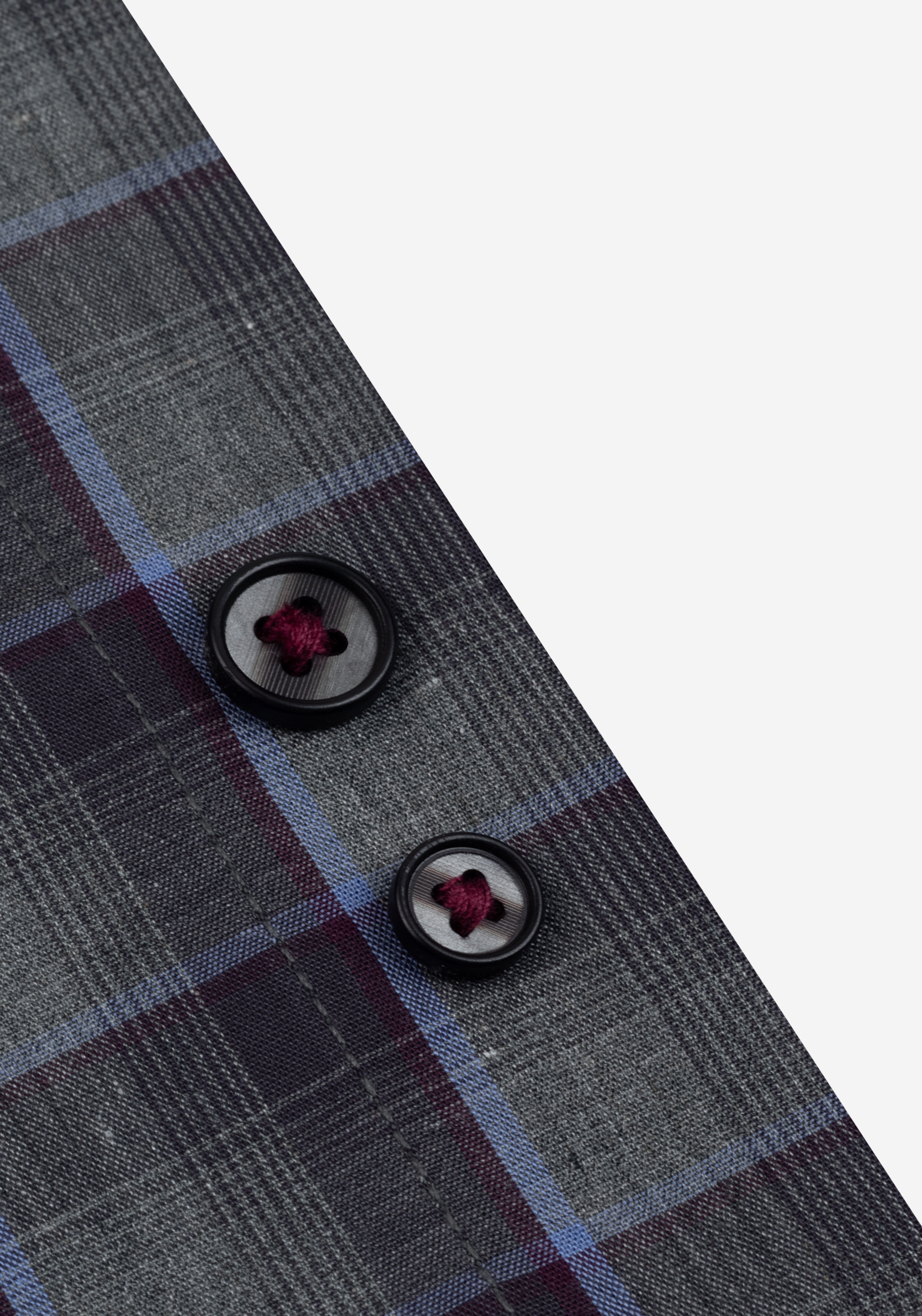 Shadow Grey Navy Checked Twill Shirt