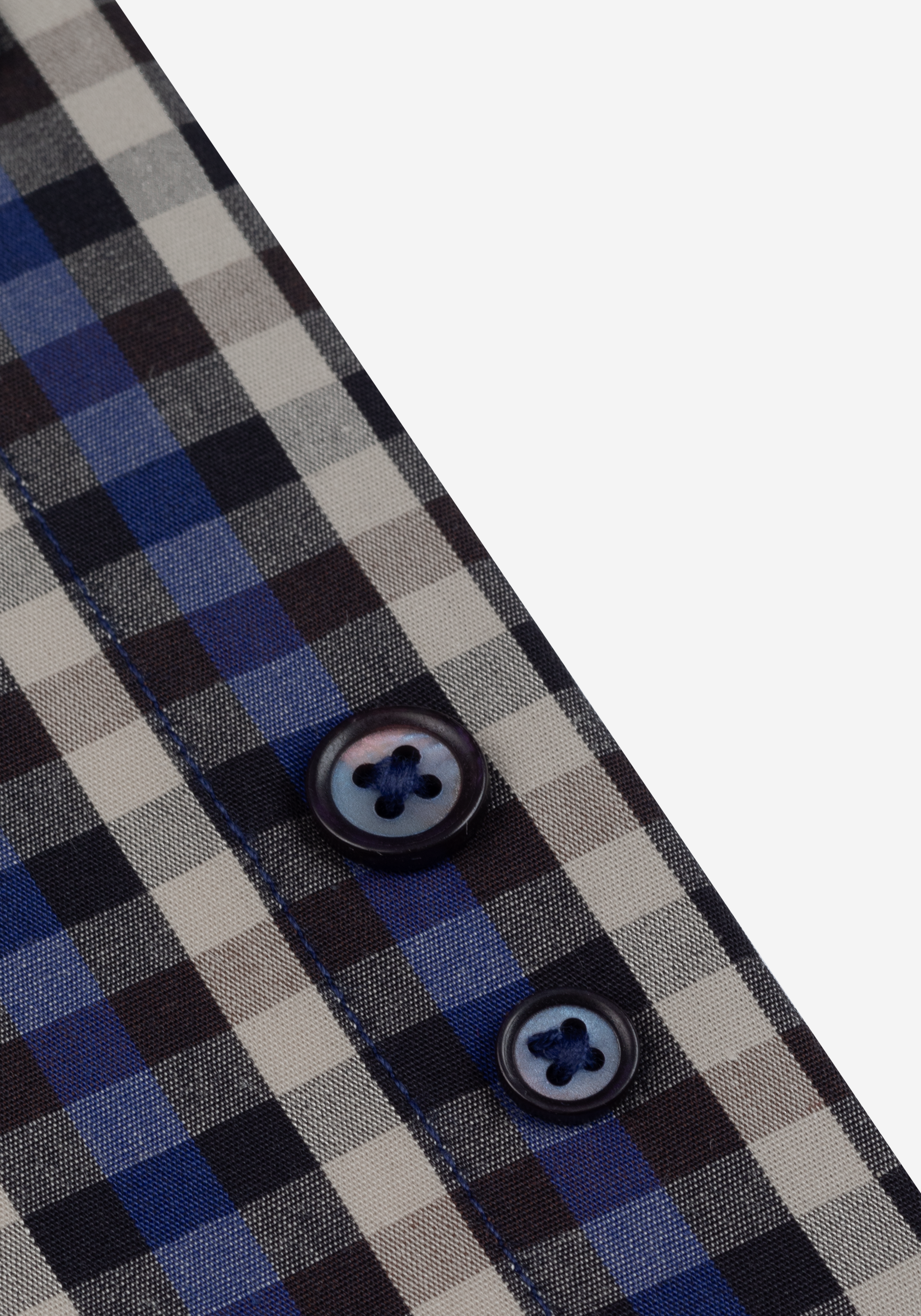 Off-White Blue Checked Twill Shirt