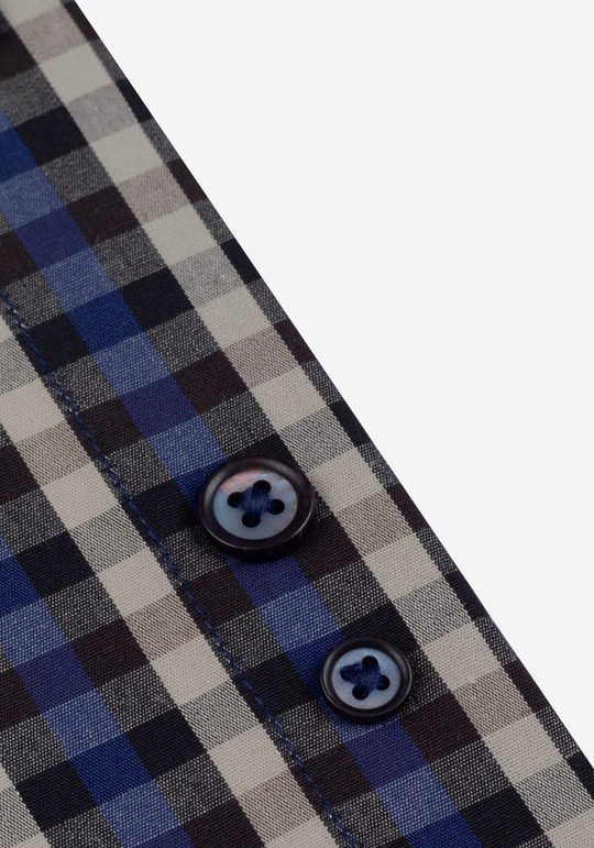 Off-White Blue Checked Twill Shirt