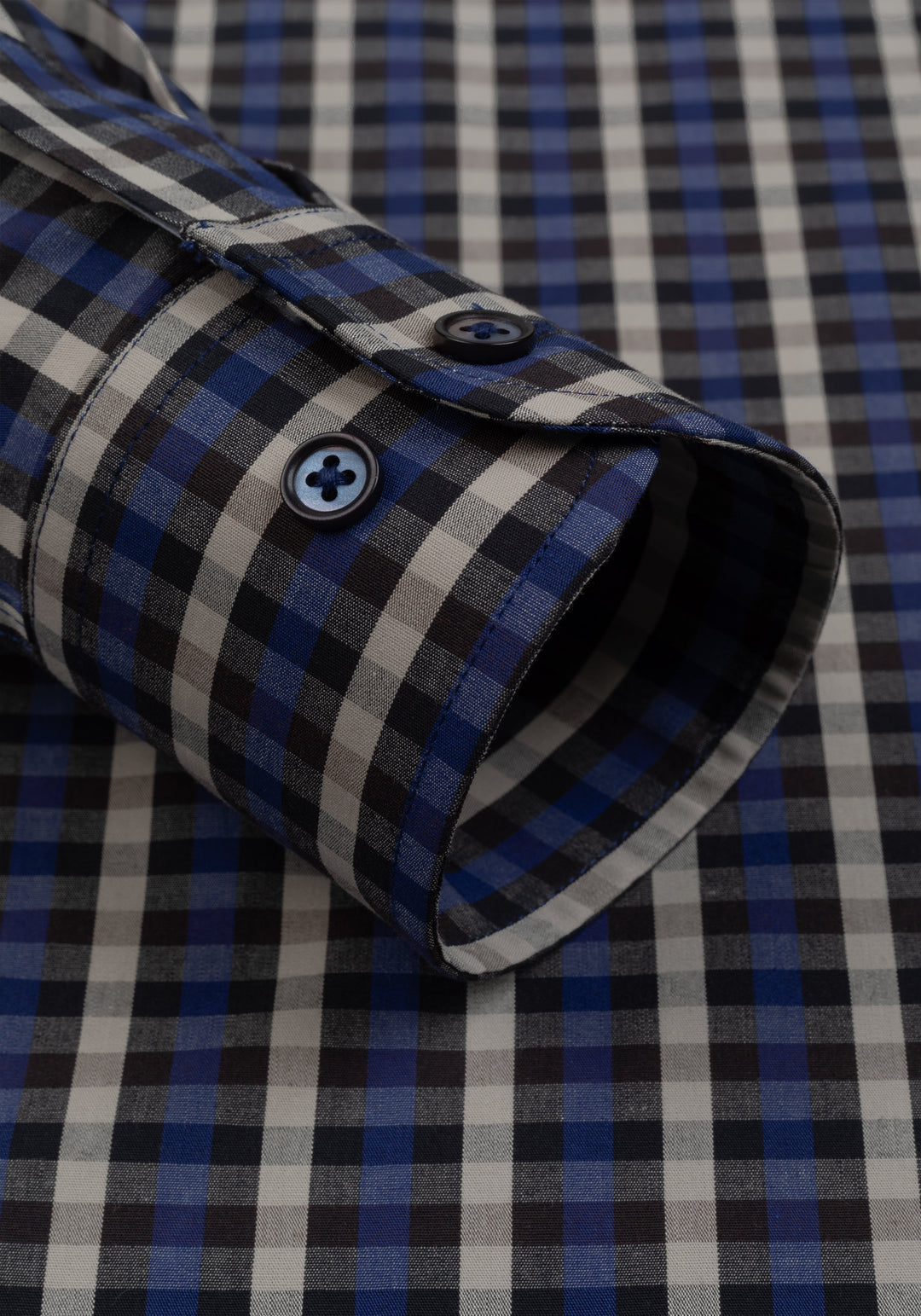 Off-White Blue Checked Twill Shirt