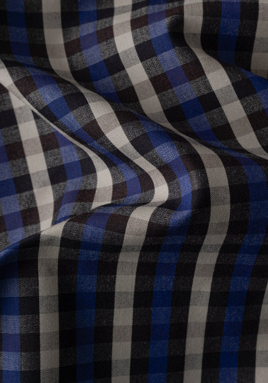 Off-White Blue Checked Twill Shirt