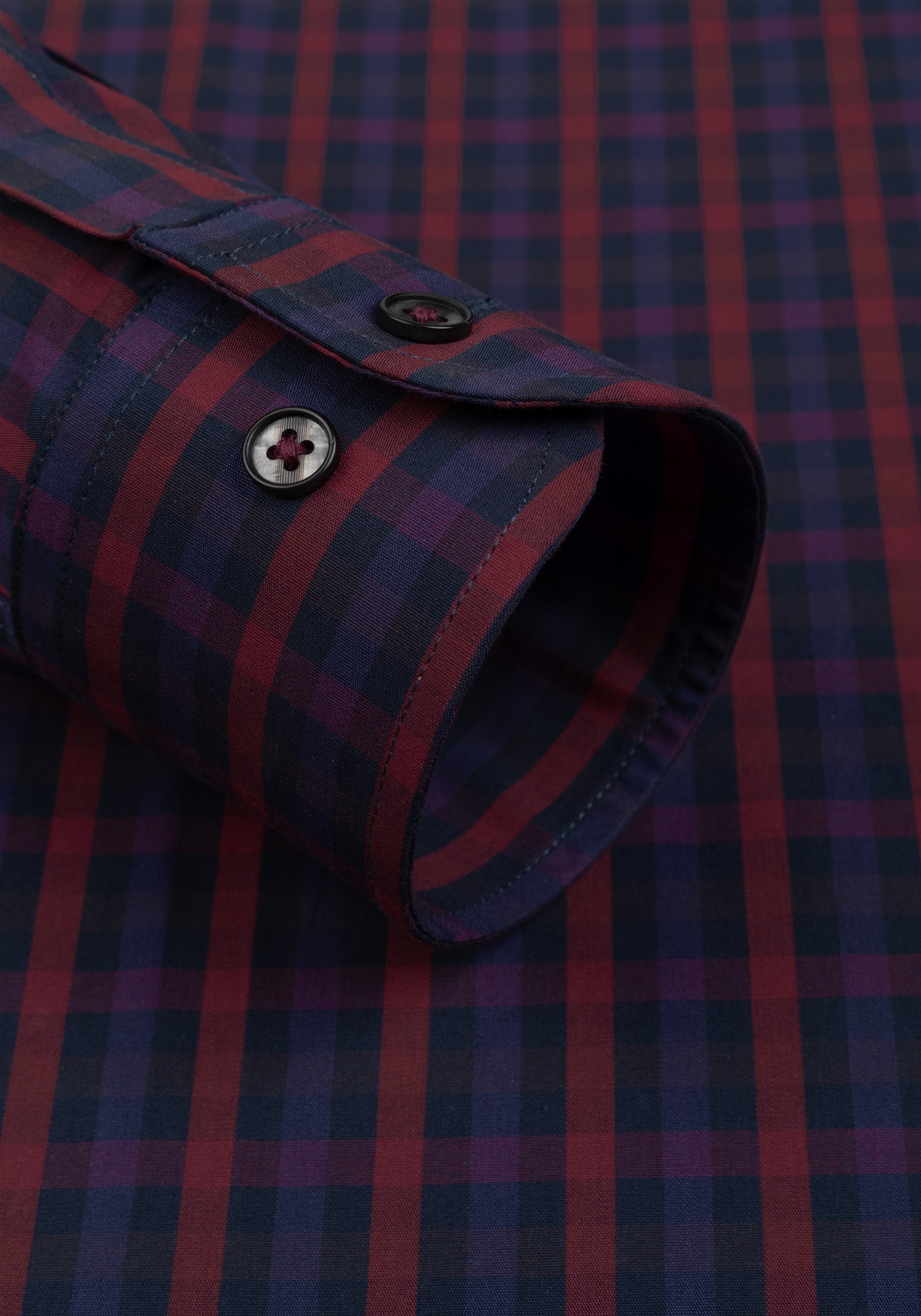 Ruby Red Blue Checked Twill Shirt