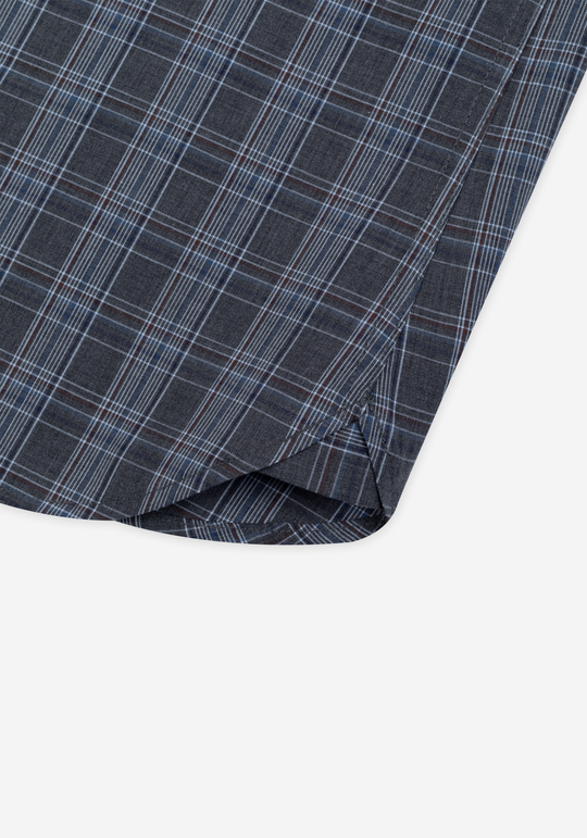 Charcoal Grey Checked Twill Shirt