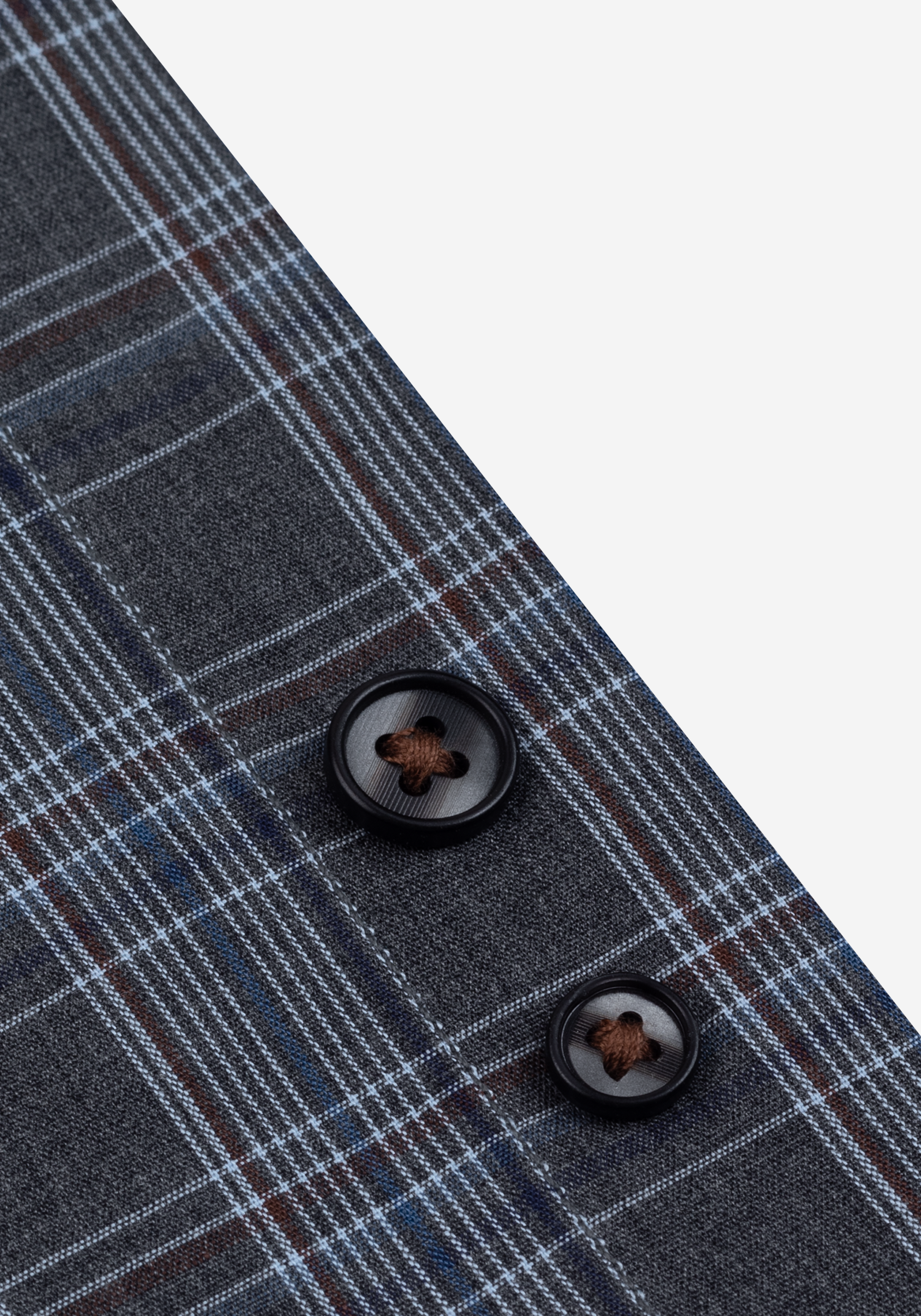 Charcoal Grey Checked Twill Shirt