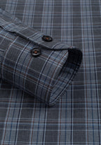 Charcoal Grey Checked Twill Shirt
