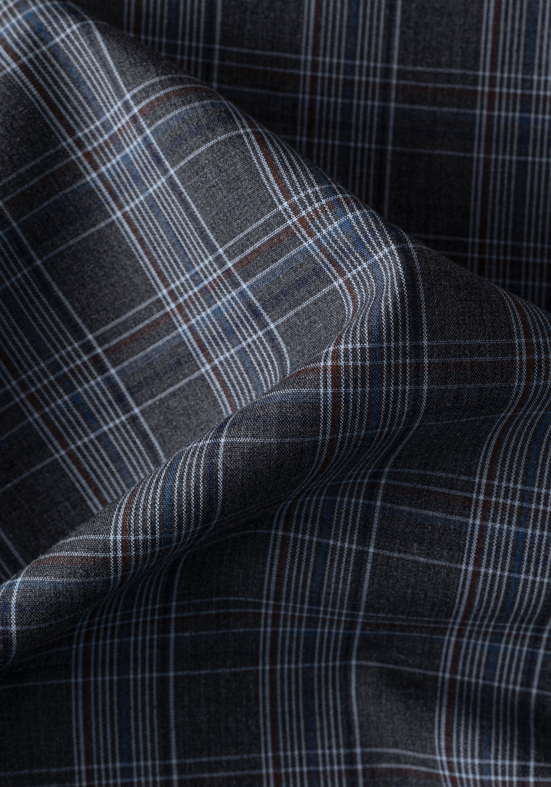 Charcoal Grey Checked Twill Shirt