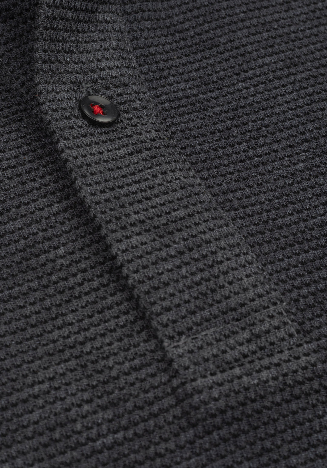 Charcoal Grey Waffle Polo Shirt