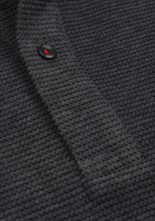 Charcoal Grey Waffle Polo Shirt