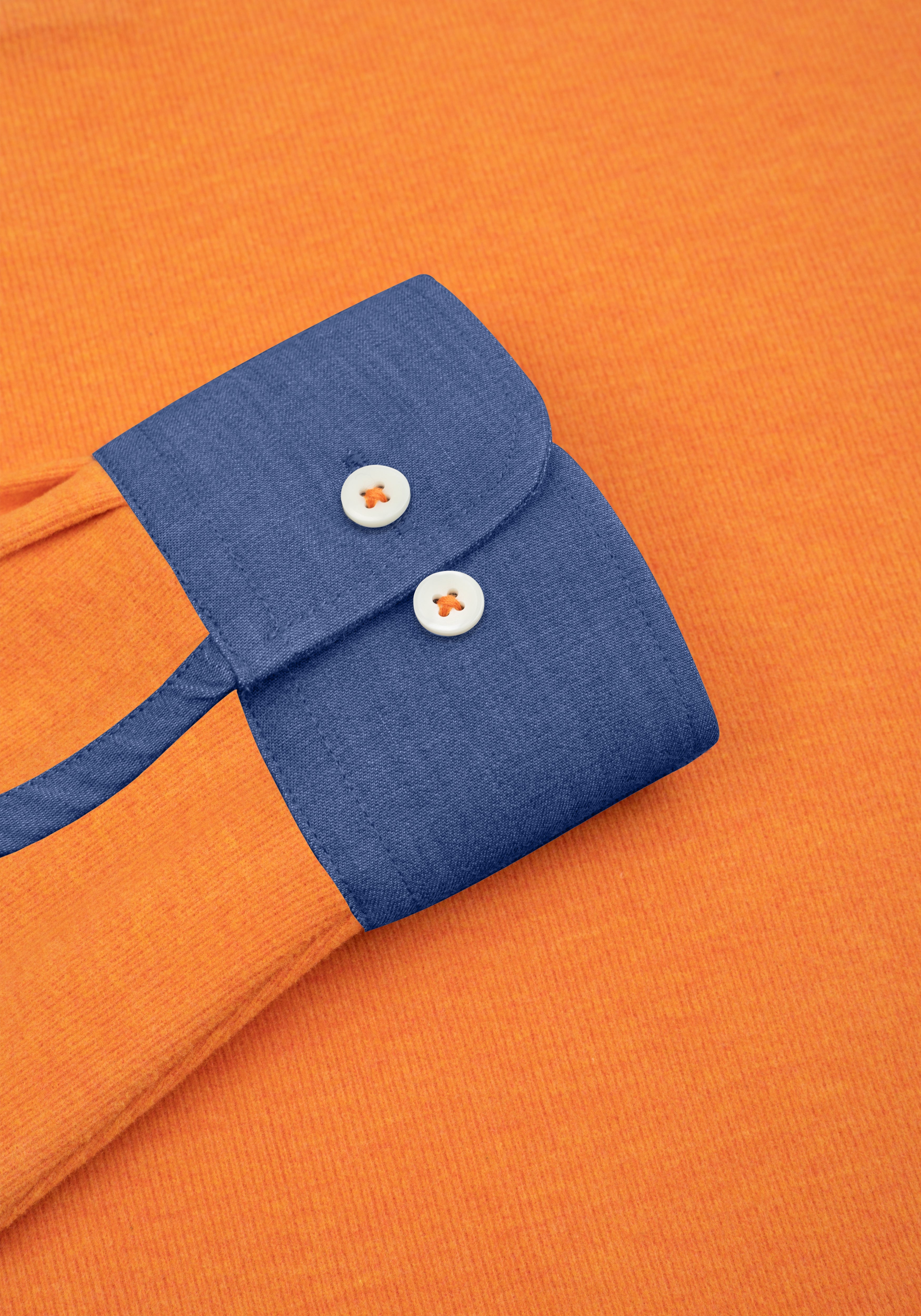 Maple Orange Cotton Polo Shirt - Long Sleeve