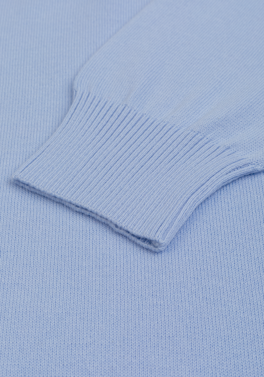 Powder Blue Zip Cotton Pullover