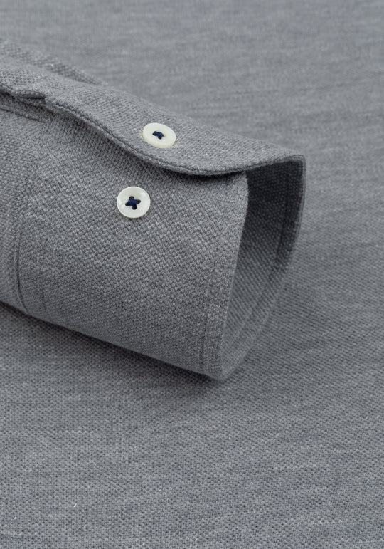 Powder Grey Piqué Shirt