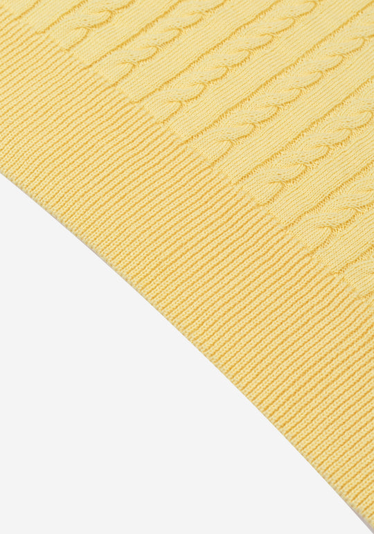 Glow Yellow Braided Knitted Polo Shirt