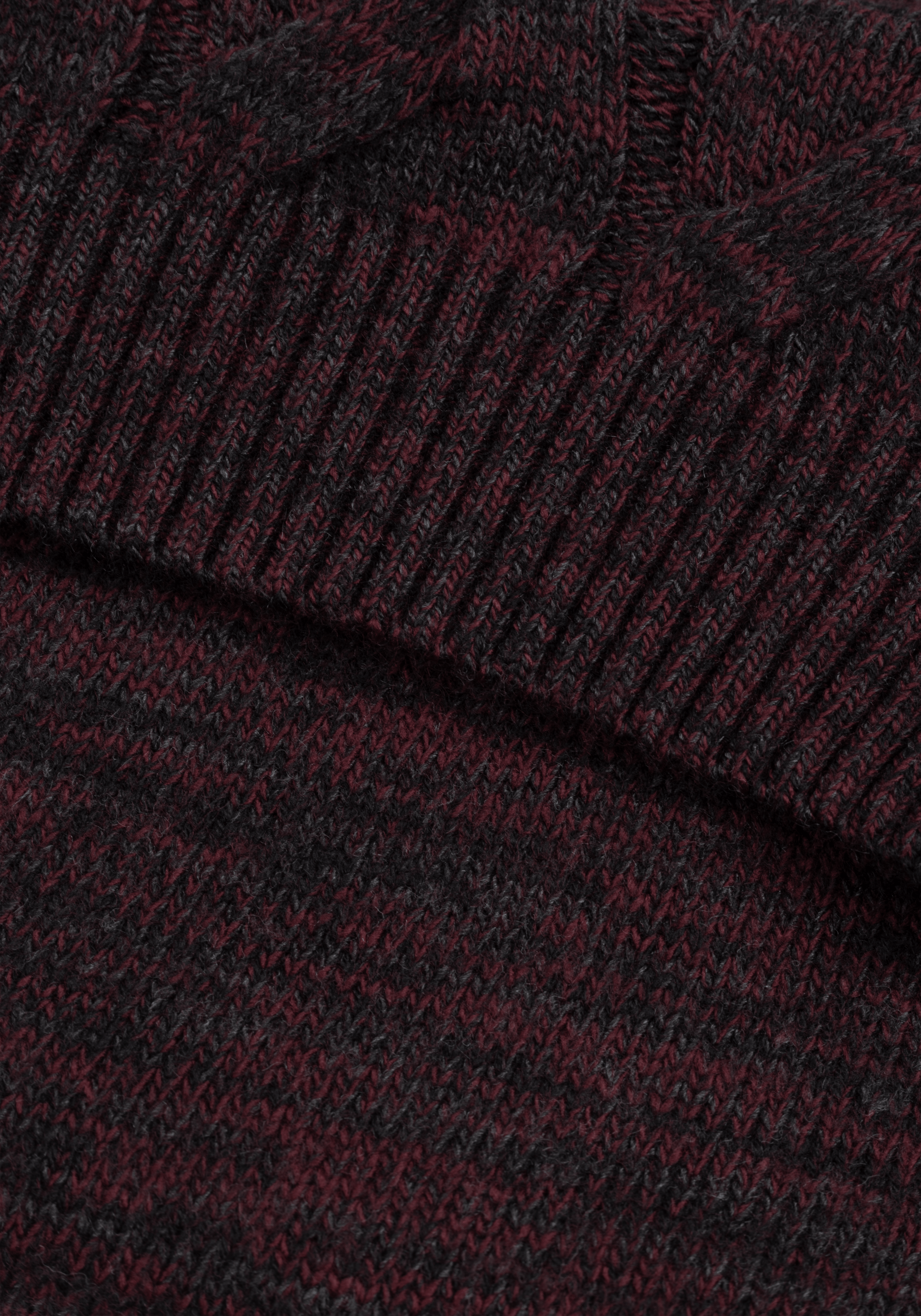 Rustic Burgundy Braided Zipped Pullover