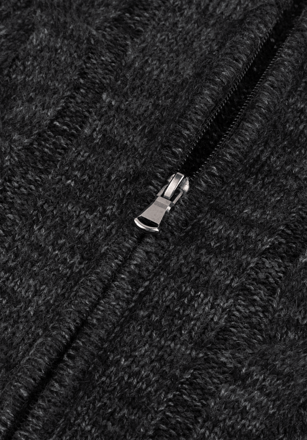 Carbon Black Braided Zipped Pullover