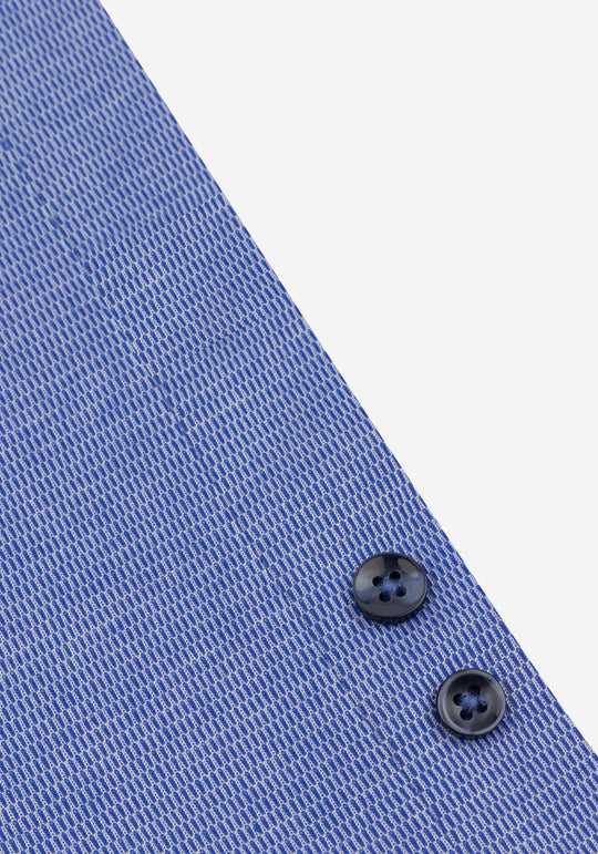 Serene Blue Knitted 4-Way Stretch Shirt