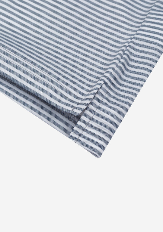 Iron Navy Stripe Cotton Polo Shirt