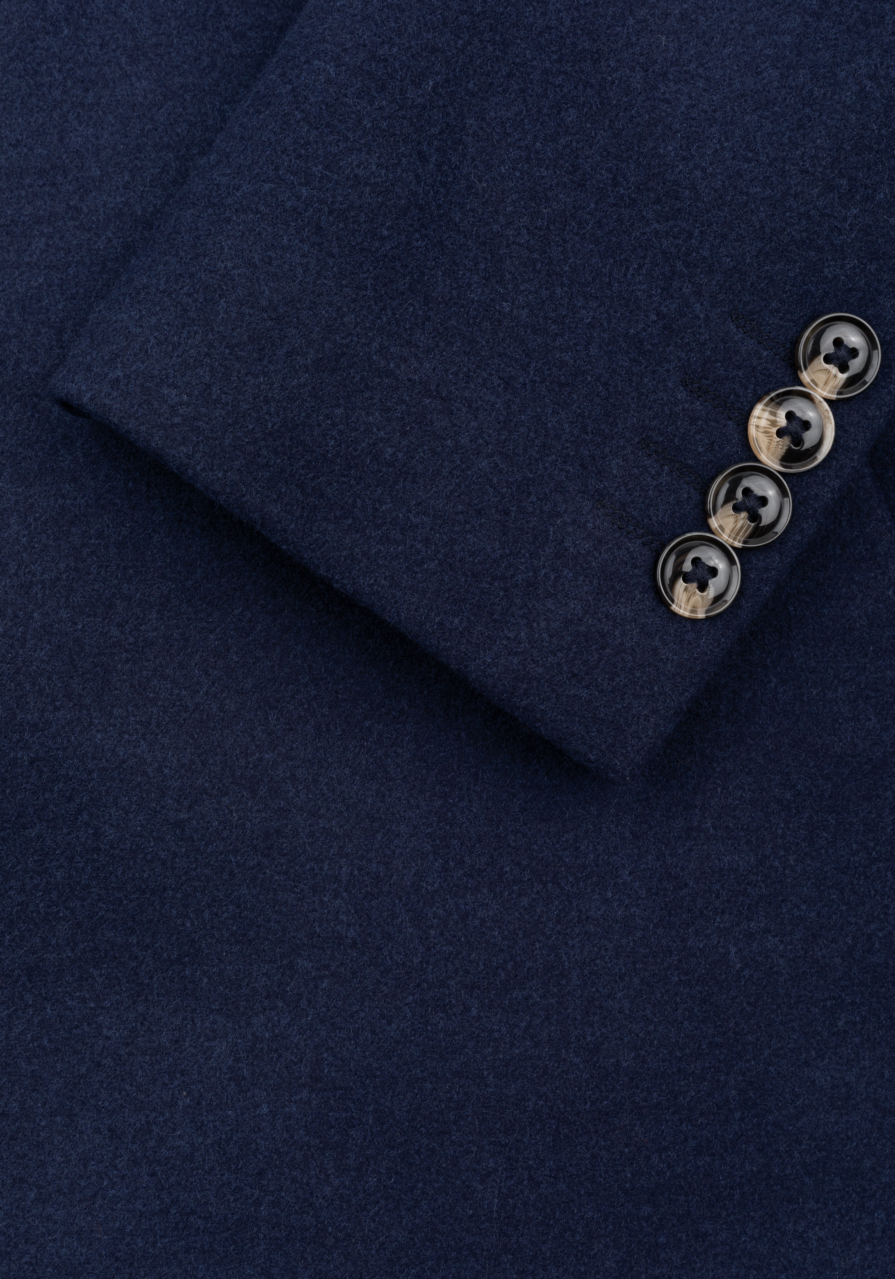 Marine Blue Double-Breasted Poly Coat